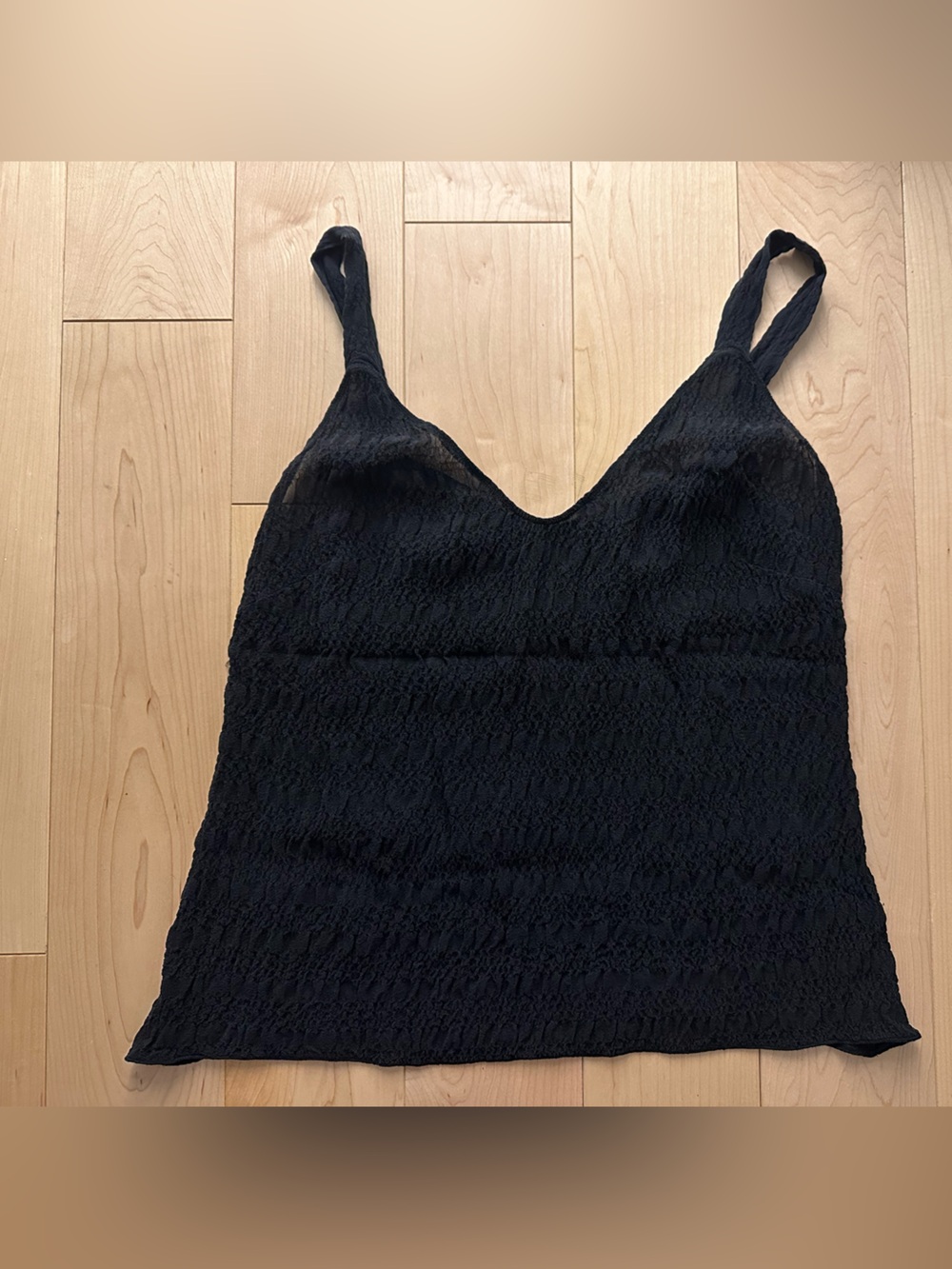 Vintage Silk Camisole Tank Top 90s Chic Office Siren Black Going Out Top (S)